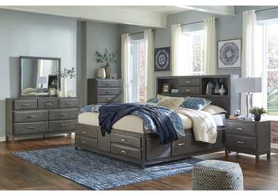 Caitbrook King Storage Bed with 8 Storage Drawers with Mirrored Dresser, Chest and 2 Nightstands,Signature Design By Ashley