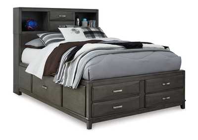 Caitbrook Full Storage Bed with 7 Storage Drawers with Mirrored Dresser and 2 Nightstands,Signature Design By Ashley