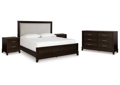 Neymorton Queen Upholstered Panel Bed with Dresser and 2 Nightstands,Signature Design By Ashley