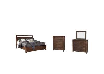 Starmore Queen Panel Bed with Mirrored Dresser and Chest,Millennium