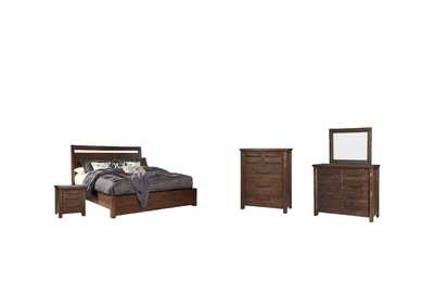 Starmore Queen Panel Bed with Mirrored Dresser, Chest and Nightstand,Millennium