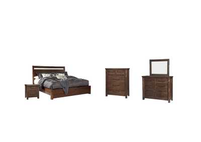 Starmore King Panel Bed with Mirrored Dresser, Chest and Nightstand,Millennium