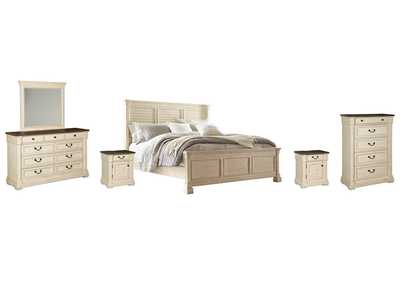 Bolanburg Queen Panel Bed with Mirrored Dresser, Chest and 2 Nightstands,Signature Design By Ashley