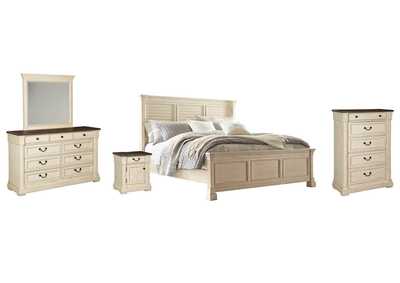 Bolanburg California King Panel Bed with Mirrored Dresser, Chest and Nightstand,Signature Design By Ashley