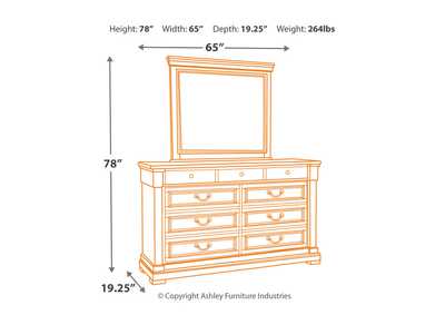 Bolanburg Queen Panel Bed with Mirrored Dresser,Signature Design By Ashley
