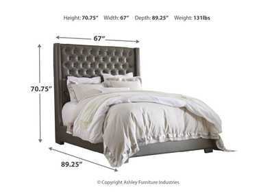Coralayne Queen Upholstered Bed, Dresser and 2 Nightstands,Signature Design By Ashley