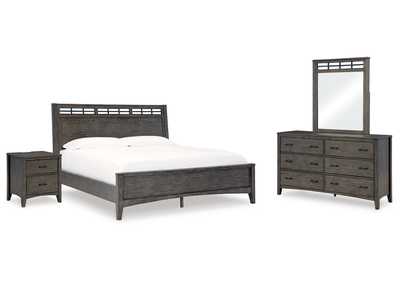 Montillan California King Panel Bed with Mirrored Dresser and Nightstand,Signature Design By Ashley