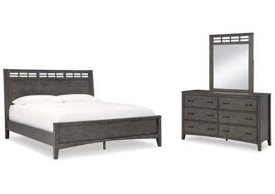 Montillan California King Panel Bed, Dresser and Mirror