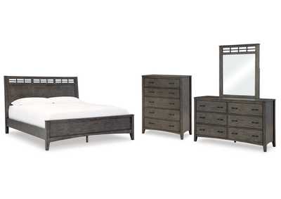 Montillan King Panel Bed with Mirrored Dresser and Chest,Signature Design By Ashley