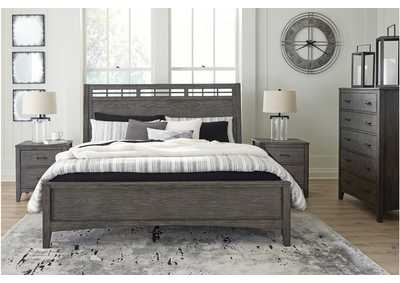 Montillan California King Panel Bed with Mirrored Dresser, Chest and 2 Nightstands,Signature Design By Ashley