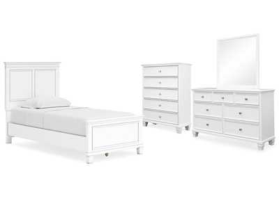 Image for Fortman Twin Panel Bed with Mirrored Dresser and Chest