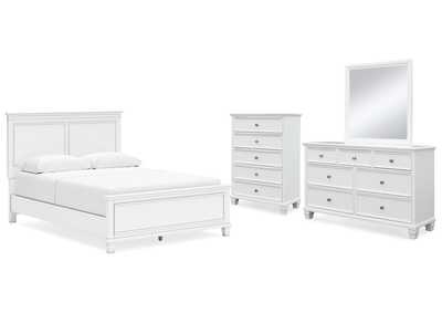 Fortman Queen Panel Bed with Mirrored Dresser and Chest,Signature Design By Ashley