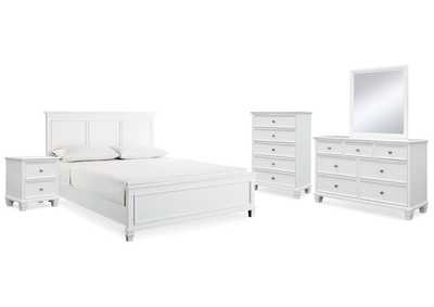 Fortman King Panel Bed with Mirrored Dresser, Chest and Nightstand,Signature Design By Ashley