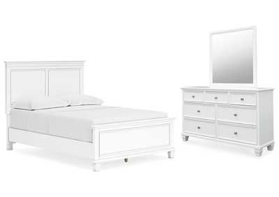 Fortman Full Panel Bed with Mirrored Dresser