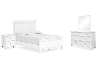 Fortman Full Panel Bed with Mirrored Dresser and Nightstand