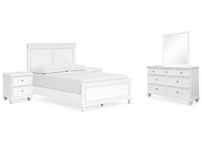 Image for Fortman Full Panel Bed with Mirrored Dresser and 2 Nightstands