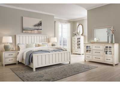 Shaybrock California King Panel Bed with Mirrored Dresser,Benchcraft