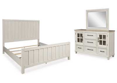 Shaybrock California King Panel Bed with Mirrored Dresser,Benchcraft