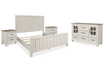 Shaybrock California King Panel Bed with Dresser and 2 Nightstands