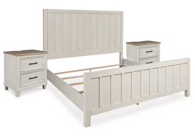 Shaybrock California King Panel Bed with 2 Nightstands