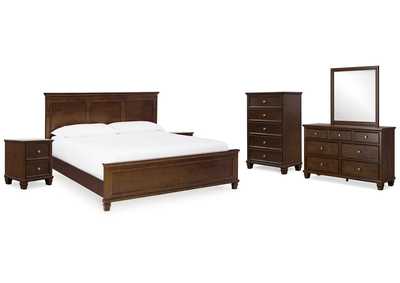 Danabrin King Panel Bed with Mirrored Dresser, Chest and 2 Nightstands,Signature Design By Ashley