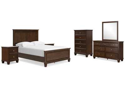 Danabrin Full Panel Bed with Mirrored Dresser, Chest and 2 Nightstands