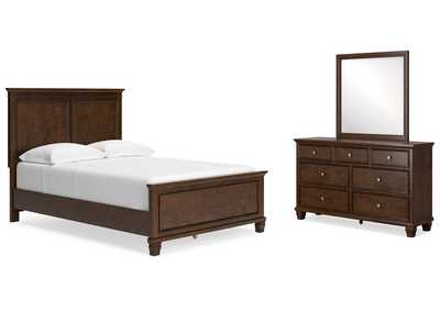 Danabrin Full Panel Bed with Mirrored Dresser