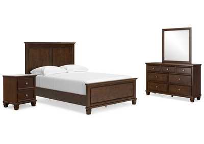 Danabrin Full Panel Bed with Mirrored Dresser and Nightstand