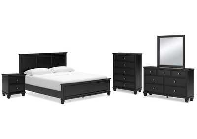 Lanolee California King Panel Bed with Mirrored Dresser, Chest and Nightstand,Signature Design By Ashley