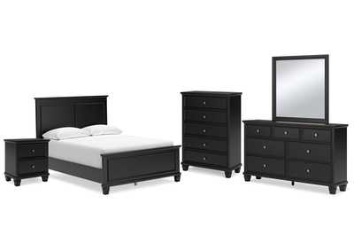 Image for Lanolee Full Panel Bed with Mirrored Dresser, Chest and Nightstand