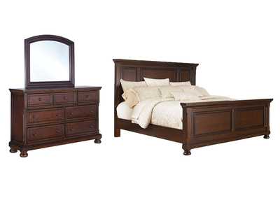 Porter California King Panel Bed with Mirrored Dresser