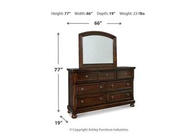 Porter California King Panel Bed with Mirrored Dresser, Chest and Nightstand,Millennium