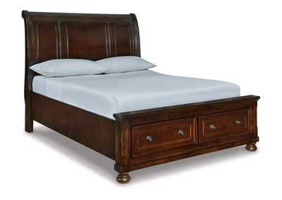 Porter Queen Sleigh Storage Bed, Dresser, Mirror and Nightstand,Millennium
