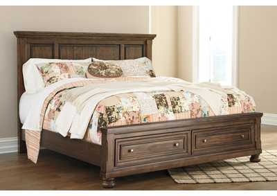 Flynnter California King Panel Bed with 2 Storage Drawers with Mirrored Dresser and Chest,Signature Design By Ashley