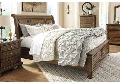 Flynnter King Sleigh Bed with 2 Storage Drawers,Signature Design By Ashley