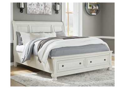 Robbinsdale California King Sleigh Bed with Storage with Mirrored Dresser,Signature Design By Ashley
