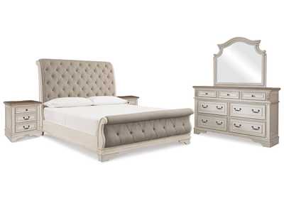 Image for Realyn King Upholstered Sleigh Bed, Dresser, Mirror and 2 Nightstands