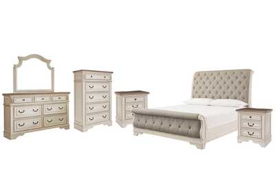 Image for Realyn California King Sleigh Bed with Mirrored Dresser, Chest and 2 Nightstands