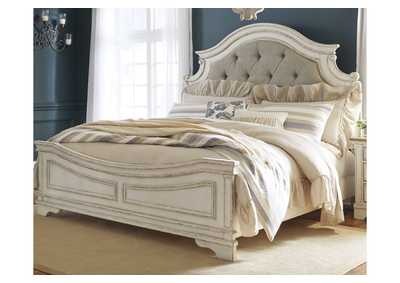 Realyn California King Upholstered Panel Bed with Mirrored Dresser and 2 Nightstands,Signature Design By Ashley
