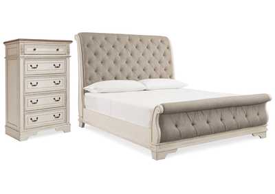 Image for Realyn Queen Upholstered Sleigh Bed and Chest