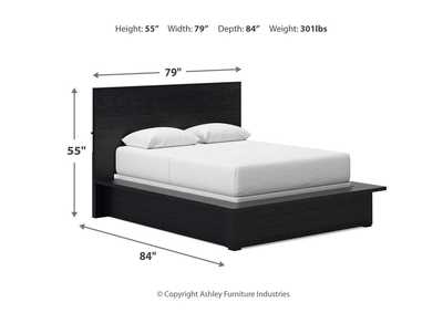 Londer Queen Panel Bed with Mirrored Dresser and Nightstand,Millennium