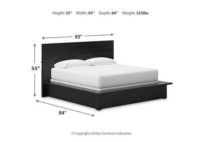 Londer King Panel Bed with Mirrored Dresser and 2 Nightstands,Millennium