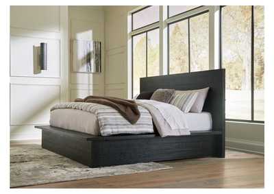 Londer California King Panel Bed with Mirrored Dresser,Millennium