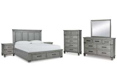 Russelyn California King Storage Bed with Mirrored Dresser, Chest and 2 Nightstands,Signature Design By Ashley