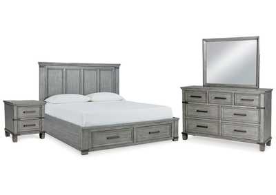 Russelyn King Panel Storage Bed, Dresser, Mirror and 2 Nightstands