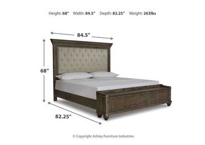 Johnelle King Upholstered Panel Bed with Storage,Millennium