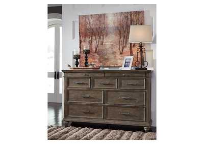 Johnelle Queen Upholstered Panel Bed with Dresser,Millennium