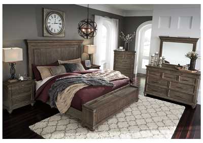 Johnelle King Panel Bed with Storage Bench,Millennium