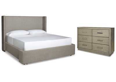 Image for Fawnburg King Upholstered Bed with Storage with Dresser