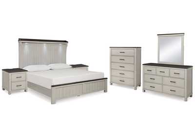 Darborn California King Panel Bed with Mirrored Dresser, Chest and 2 Nightstands,Signature Design By Ashley